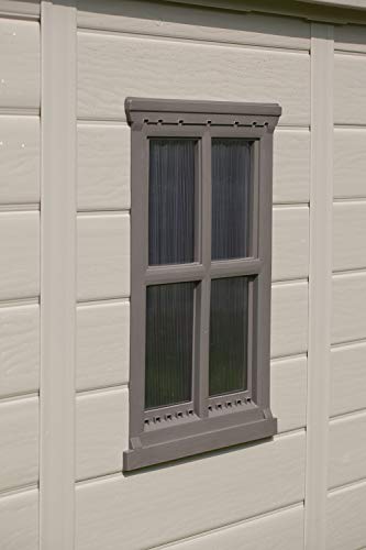 Keter Factor 6x6 Large Resin Outdoor Shed for Patio Furniture, Lawn Mower, and Bike Storage, Beige/Brown