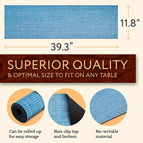 Anna Stay Table Runner - Heat Resistant, Anti-Slip, Blue