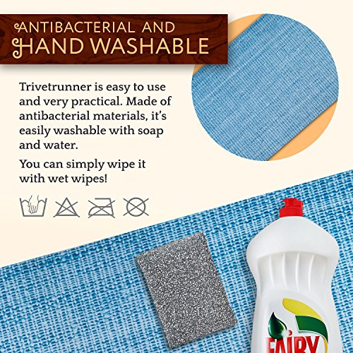 Anna Stay Table Runner - Heat Resistant, Anti-Slip, Blue