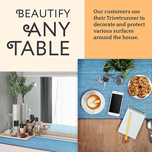 Anna Stay Table Runner - Heat Resistant, Anti-Slip, Blue