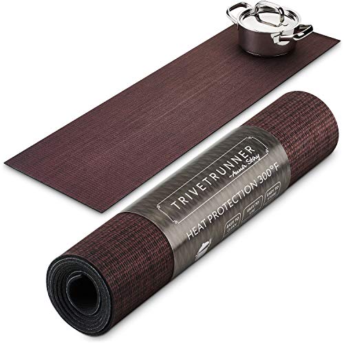 Brown Table Runner with Heat-resistant Trivet and Handles