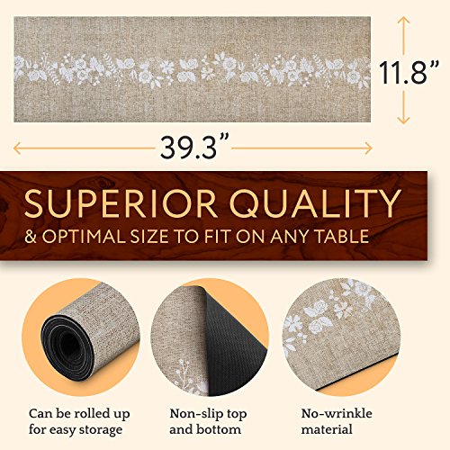 Anna Stay Burlap Table Runners - Heat Resistant & Anti-Slip
