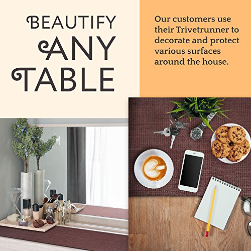 Brown Table Runner with Heat-resistant Trivet and Handles