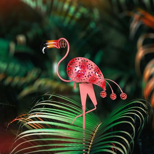 Flamingo Solar Light Outdoor Decorative Pathway Lights Garden Path Landscape Waterproof Decor Outside Backyard Yard Patio Decorations Porch Walkway Driveway Sidewalk Courtyard Lawn Pink 1 Pack
