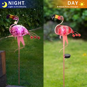 Flamingo Solar Light Outdoor Decorative Pathway Lights Garden Path Landscape Waterproof Decor Outside Backyard Yard Patio Decorations Porch Walkway Driveway Sidewalk Courtyard Lawn Pink 1 Pack