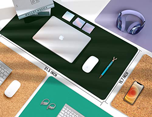 Aothia Desk Pad: Cork & Leather, Dual-sided Mouse Pad