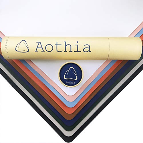 Aothia Desk Pad: Cork & Leather, Dual-sided Mouse Pad