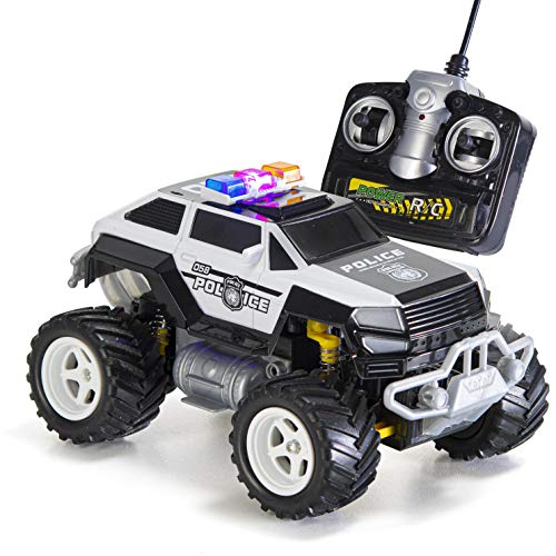 Prextex Remote Control Monster Police Truck Radio Control Police Car toys for boys Rc Car with Lights Best Christmas gift for 8-12 year old boys