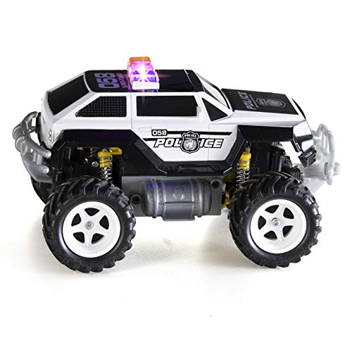 Prextex Remote Control Monster Police Truck Radio Control Police Car toys for boys Rc Car with Lights Best Christmas gift for 8-12 year old boys