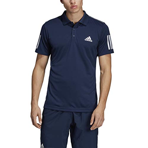 adidas Men's Club 3-Stripes Tennis Polo Shirt, Collegiate Navy/White, Small