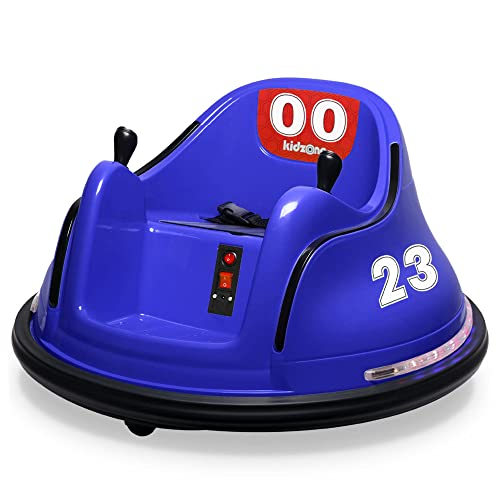 Kidzone DIY Race #00-99 6V Kids Toy Electric Ride On Bumper Car Vehicle Remote Control 360 Spin ASTM-Certified Dark Blue