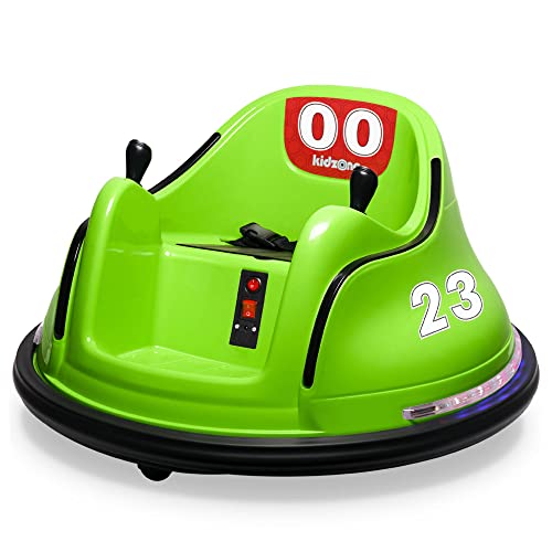 Kidzone DIY Race #00-99 6V Kids Toy Electric Ride On Bumper Car Vehicle Remote Control 360 Spin ASTM-Certified, Green