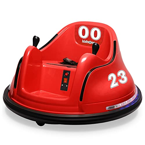 Kidzone DIY Race #00-99 6V Kids Toy Electric Red Ride On Bumper Car Vehicle Remote Control 360 Spin ASTM-Certified