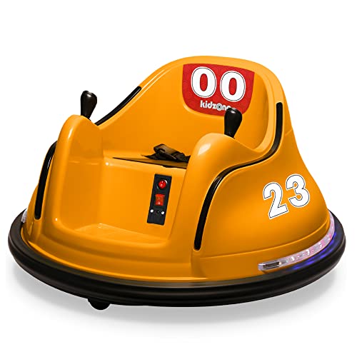 Kidzone DIY Race #00-99 6V Kids Toy Electric Ride On Bumper Car Vehicle Remote Control 360 Spin ASTM-Certified, Orange