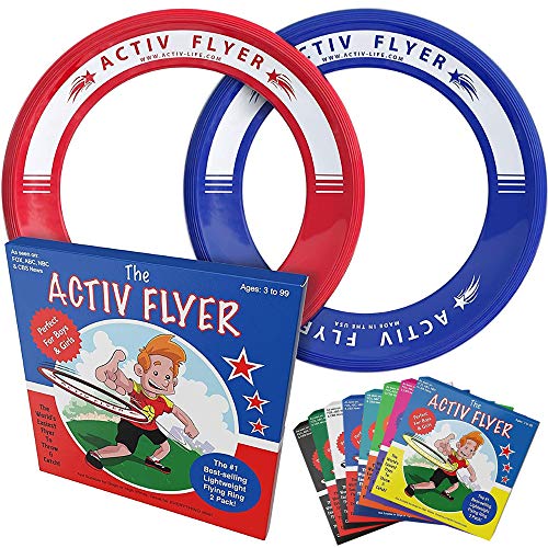 Activ Life Kid's Flying Rings [2 Pack] Fly Straight & Don?t Hurt - 80% Lighter Than Standard Flying Discs - Replace Screen Time with Healthy Family Fun - Get Outside & Play! Made in USA