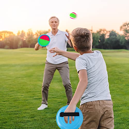 Toss and Catch Ball Game Outdoor Game for Kids Backyard Games Beach Game for Kids Children's Day Gift (Upgraded) (4 Paddles 4 Balls)
