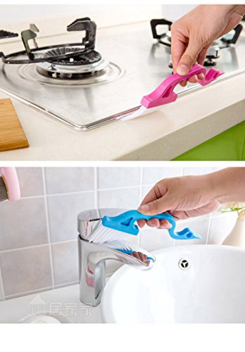 2pcs Window Track Cleaning Brushes, Hand-held Groove Gap Cleaning Tools Door Track Kitchen Cleaning Brushes Set(Red)