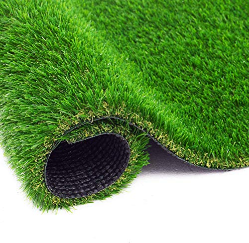 BEAUTYFLOWER Artificial Grass Rug, 4 Tone Realistic Indoor Outdoor Garden Lawn Landscape Patio Synthetic Turf Mat Synthetic Turf Mat for Dogs Cats Pets
