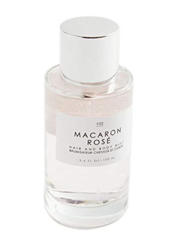 Gourmand Macaron Rose Hair + Body Mist 3.4 Fl.Oz! Blend Of Eau De Rose, Turkish Delight And Sugarcane! Perfumed Hair & Body Mist For All Day Long-Lasting Freshness! Choose Your Scent! (Macaron Rose)