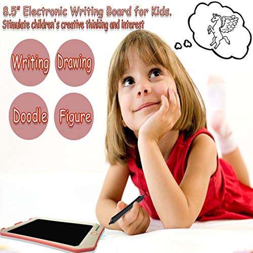 8.5 inch Writing &Drawing Board Doodle Board Toys for Kids, Spring& Birthday Gift for 4-5 Years Old Kids & Adults Color LCD Writing Tablet with Stylus Smart Paper for Drawing WriterÂ (Pink-White-ccÂ )