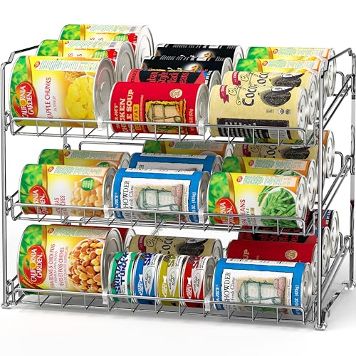 SimpleHouseware Stackable Can Rack Organizer, Chrome