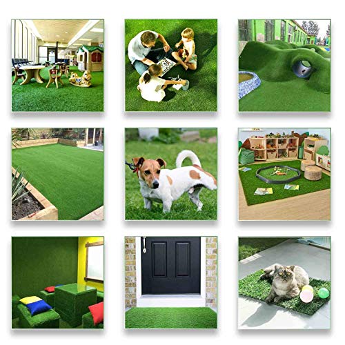 PET GROW PG1-4 Artificial Grass Rug 6.5 FT x10 FT(65 Square FT), Realistic Indoor Outdoor Garden Lawn Landscape Patio Synthetic Turf Mat- Thick Fake Faux Grass