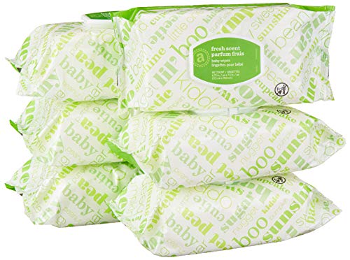 Amazon Elements Baby Wipes, Fresh Scent, Flip-Top Packs