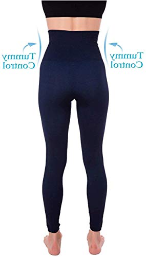High Waist Compression Leggings for Women - Navy M