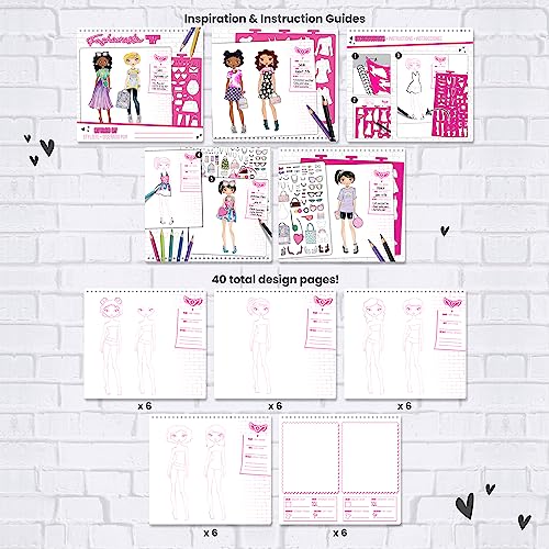 Fashion Angels Fashion Design Sketch Portfolio (11451) Full Size Sketch Book, Fashion Coloring for Kids,Brown/A