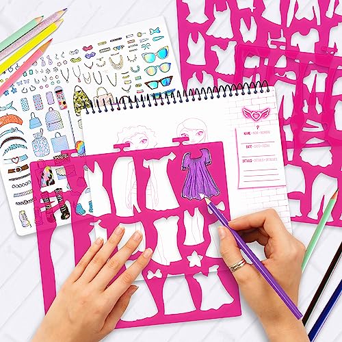 Fashion Angels Fashion Design Sketch Portfolio (11451) Full Size Sketch Book, Fashion Coloring for Kids,Brown/A