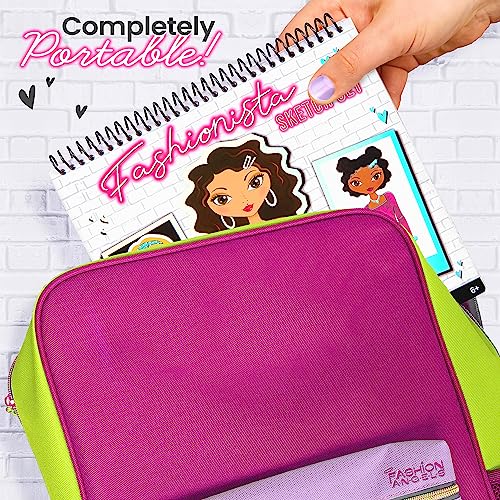 Fashion Angels Fashion Design Sketch Portfolio (11451) Full Size Sketch Book, Fashion Coloring for Kids,Brown/A