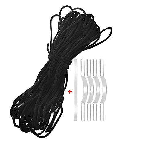 White Braided Elastic Bands for Sewing - 50 Roll