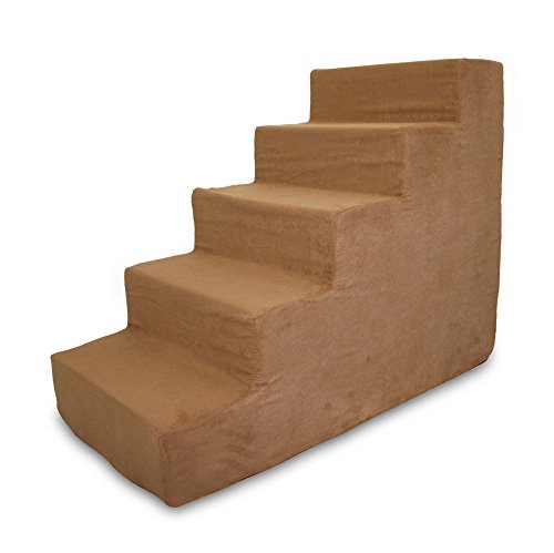 Portable Foam Dog Stairs for Small Pets - Light Brown