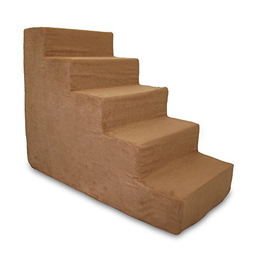Portable Foam Dog Stairs for Small Pets - Light Brown
