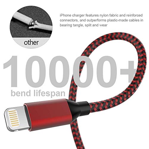 HOVAMP iPhone Charger Cable 5-Pack - Black&Red