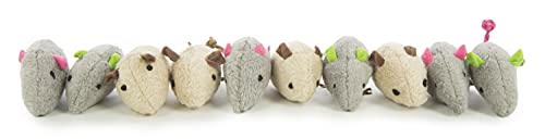10-Pack SmartyKat Skitter Critters Catnip Cat Toys - Gray/Cream