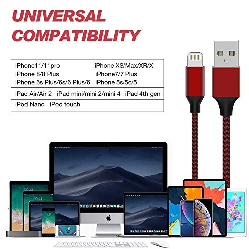 HOVAMP iPhone Charger Cable 5-Pack - Black&Red