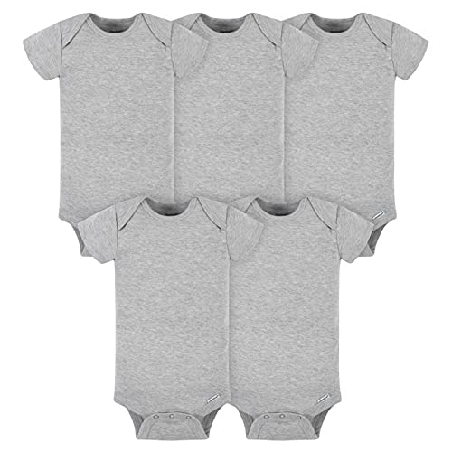 Gray Gerber Baby 5-Pack of Onesies, 0-3 Months