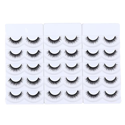 Wleec Beauty 3D Silk Eyelashes Handmade False Eyelash Pack Natural Crisscross Lashes #3D/F41 (15 Pairs/3 Pack)