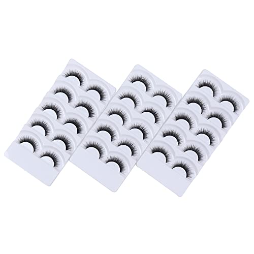 Wleec Beauty 3D Silk Eyelashes Handmade False Eyelash Pack Natural Crisscross Lashes #3D/F41 (15 Pairs/3 Pack)