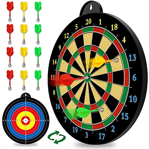 Magnetic Dart Board - 6pcs Magnetic Darts (Red Green Yellow) - Excellent Indoor Game and Party Games - Magnetic Dart Board Toys Gifts for 5 6 7 8 9 10 11 12 Year Old Boy Kids and Adults