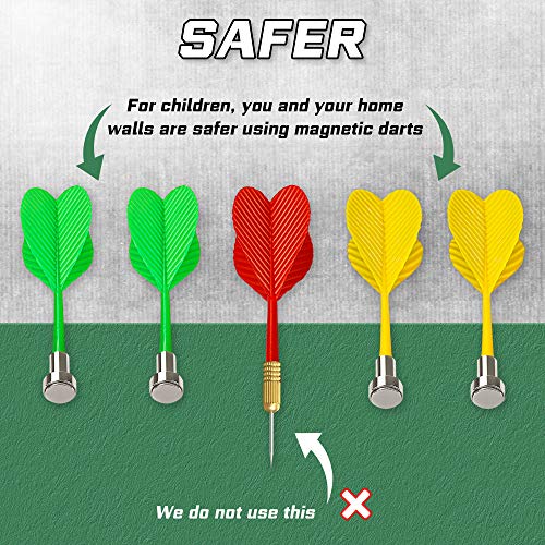 Magnetic Dart Board - 6pcs Magnetic Darts (Red Green Yellow) - Excellent Indoor Game and Party Games - Magnetic Dart Board Toys Gifts for 5 6 7 8 9 10 11 12 Year Old Boy Kids and Adults