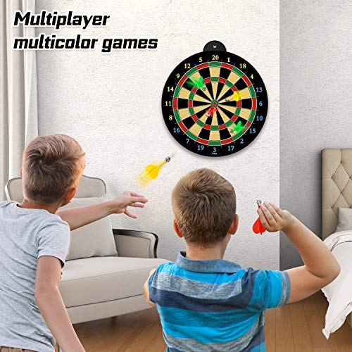 Magnetic Dart Board - 6pcs Magnetic Darts (Red Green Yellow) - Excellent Indoor Game and Party Games - Magnetic Dart Board Toys Gifts for 5 6 7 8 9 10 11 12 Year Old Boy Kids and Adults