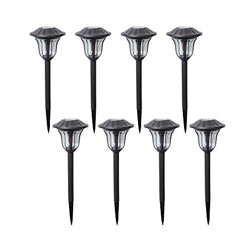 UNNYLLY Solar Pathway Lights Landscape Lights Outdoor Bright Warm Yellow Solar Powered LED Garden Lights for Lawn, Patio, Yard,8Pack