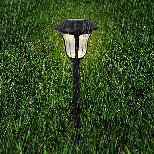 UNNYLLY Solar Pathway Lights Landscape Lights Outdoor Bright Warm Yellow Solar Powered LED Garden Lights for Lawn, Patio, Yard,8Pack