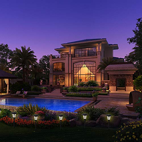 UNNYLLY Solar Pathway Lights Landscape Lights Outdoor Bright Warm Yellow Solar Powered LED Garden Lights for Lawn, Patio, Yard,8Pack