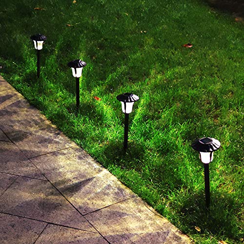 UNNYLLY Solar Pathway Lights Landscape Lights Outdoor Bright Warm Yellow Solar Powered LED Garden Lights for Lawn, Patio, Yard,8Pack