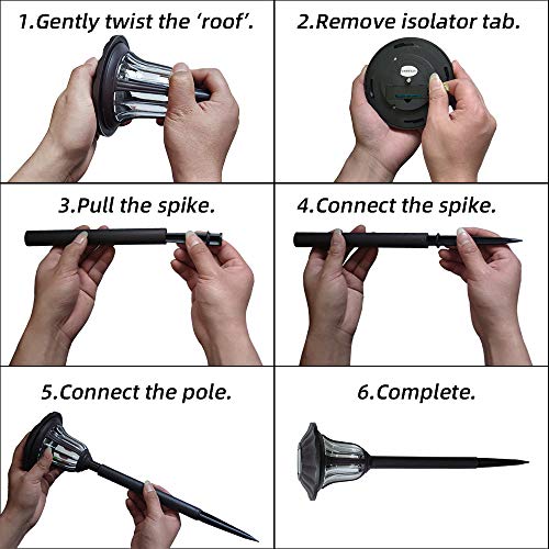 UNNYLLY Solar Pathway Lights Landscape Lights Outdoor Bright Warm Yellow Solar Powered LED Garden Lights for Lawn, Patio, Yard,8Pack