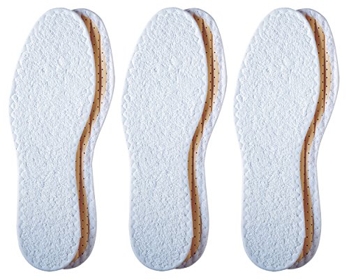 Summer Terry Cotton Sockless Insoles - White | 3 Pair