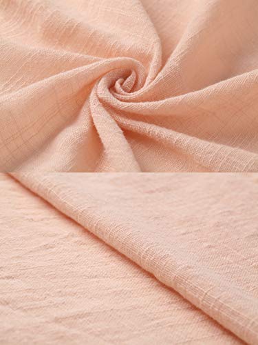 Peach Soft Linen Cotton Dress for Plus Sizes
